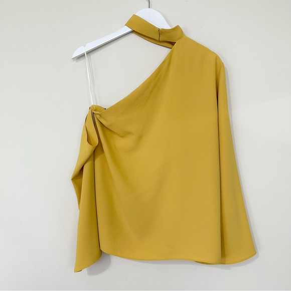 Amanda Uprichard Open Shoulder Asymmetric Off Shoulder Choker Top Blouse - Picture 5 of 12